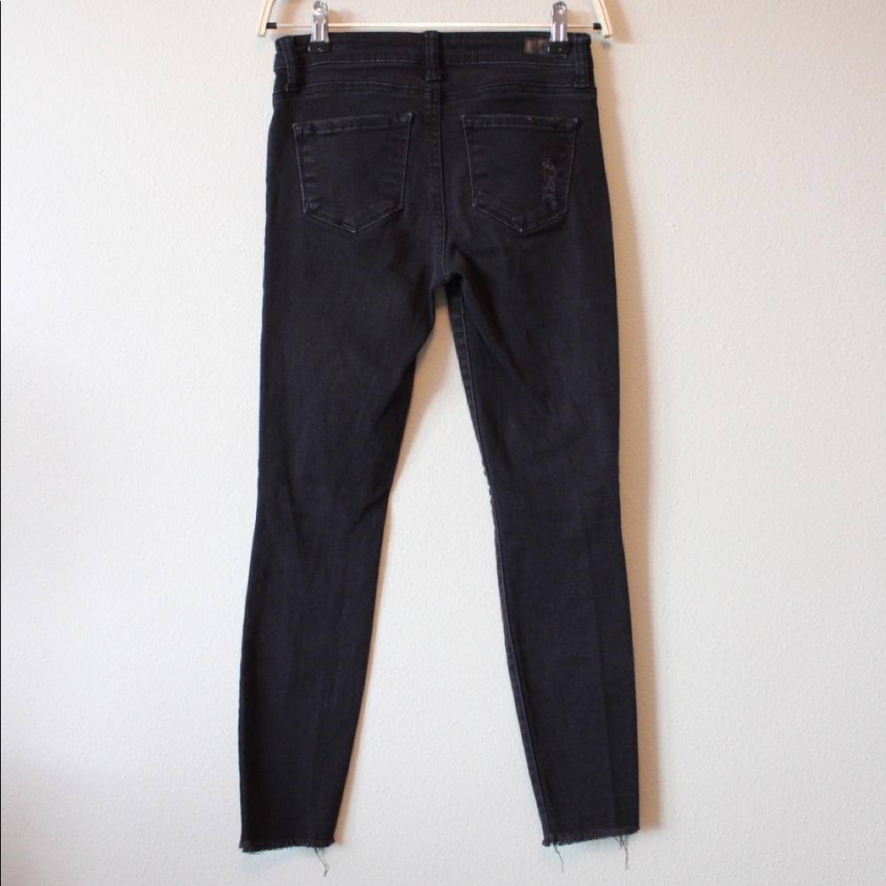 Black Distressed Ankle Skinny Jeans